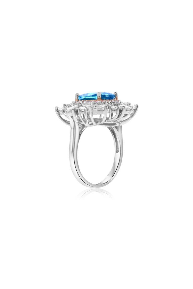Cubic Zirconia Halo Ring, Alternate, color, BLUE