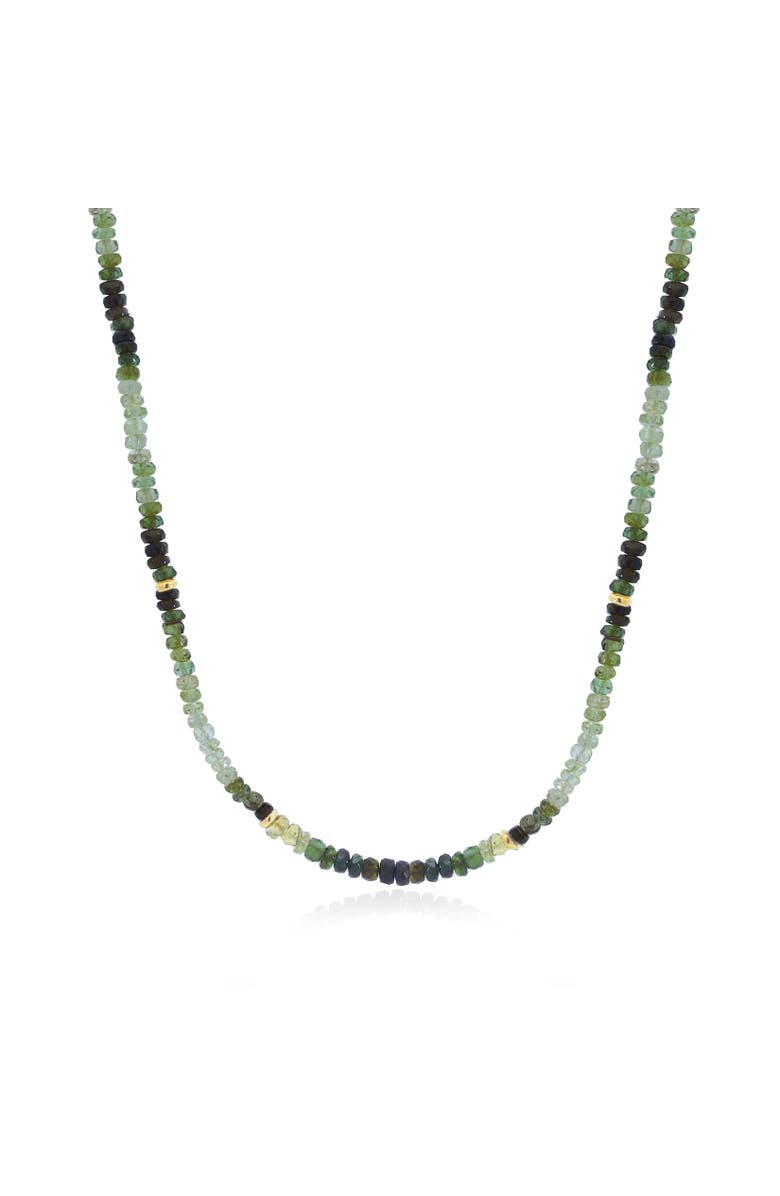 The Lovery Fine Jewelry Green Garnet Ombre Bead Necklace, Main, color, Green Garnet