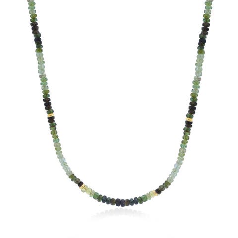 Green Garnet Ombre Bead Necklace