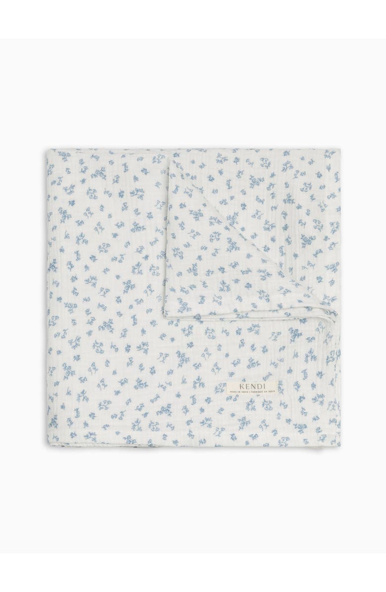 Colroed Organics Organic Muslin Swaddle, Main, color, Rosebay Floral / Coconut + Sea