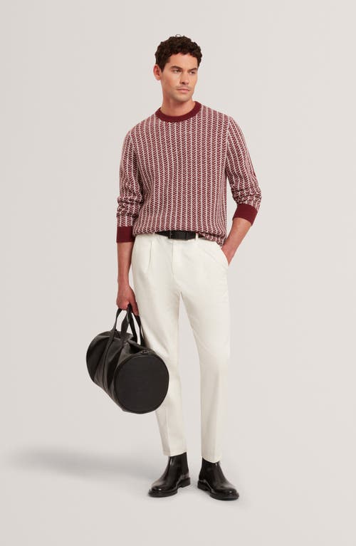Ted Baker Frankez Textured Herringbone Sweater In Burgundy