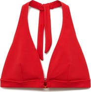 MANGO Textured Bikini Top