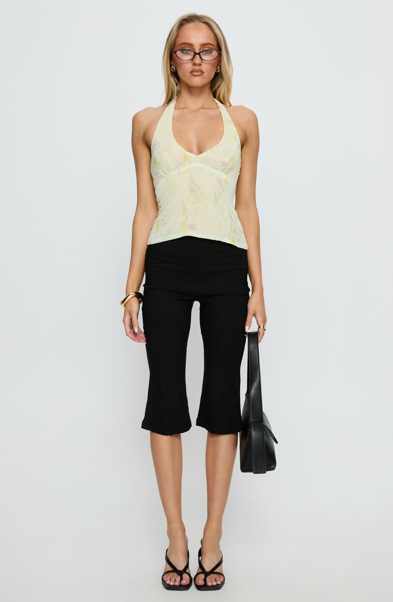 Princess Polly Dymond Print Halter Top, Alternate, color, Yellow Floral