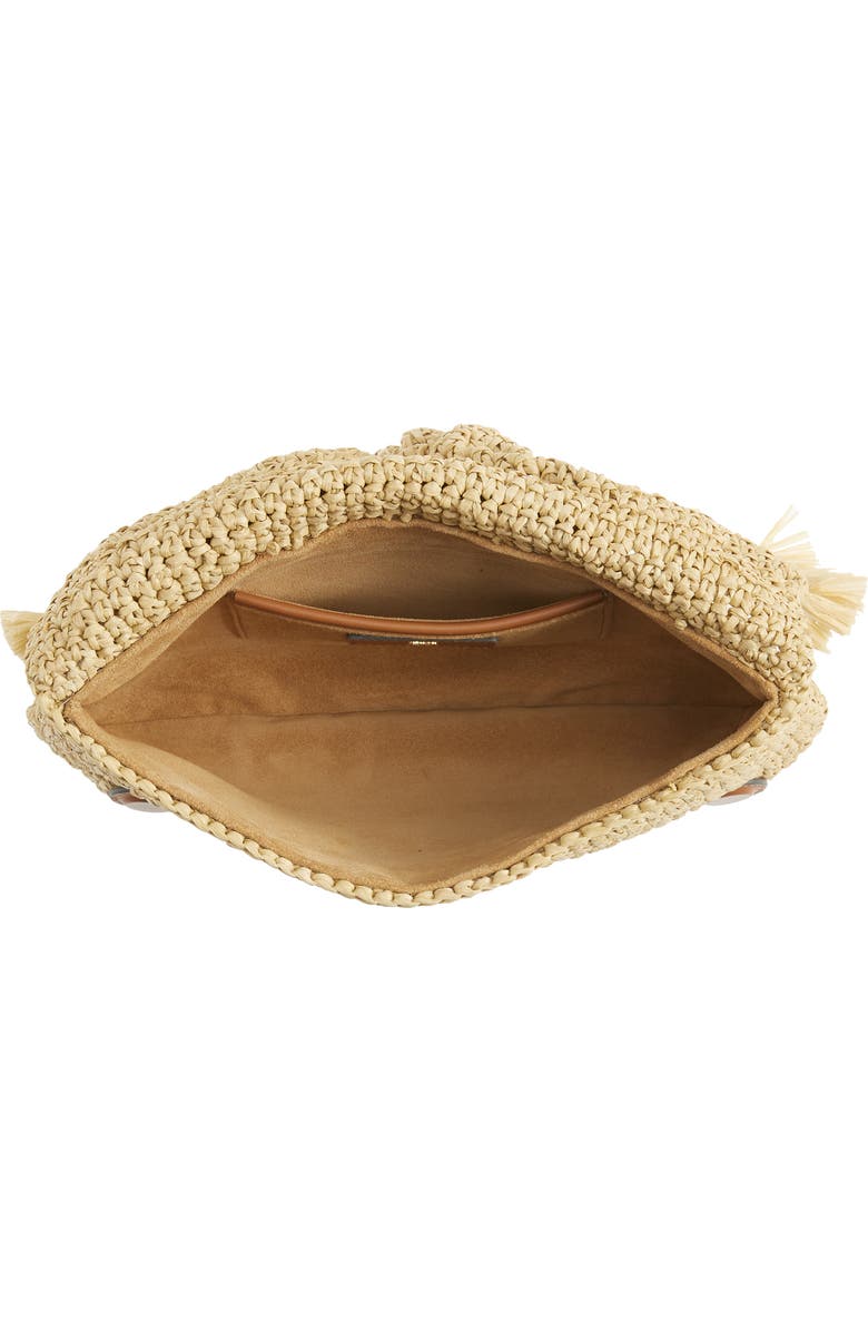 Anya Hindmarch Bow Crocheted Raffia Clutch, Alternate, color,
