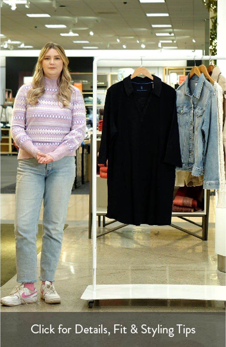 Ashby Isles Long Sleeve Cotton Jersey Polo Dress, sales video thumbnail