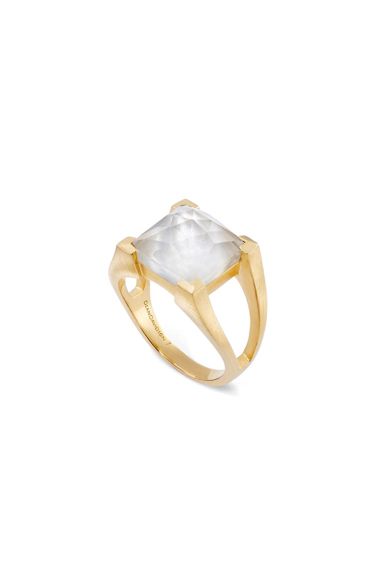 Mini Plaza Ring, Main, color, IRIDESCENT PEARL/ GOLD
