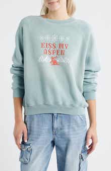 Daydreamer Kiss my Shrunken Cotton Blend Fleece Sweatshirt