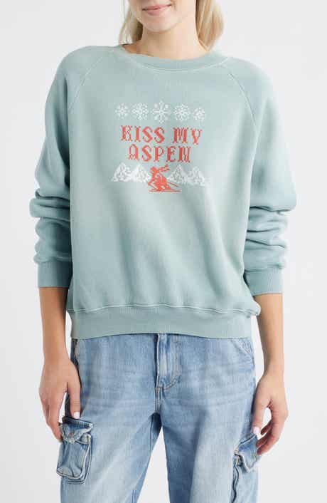 Daydreamer Kiss my Shrunken Cotton Blend Fleece Sweatshirt