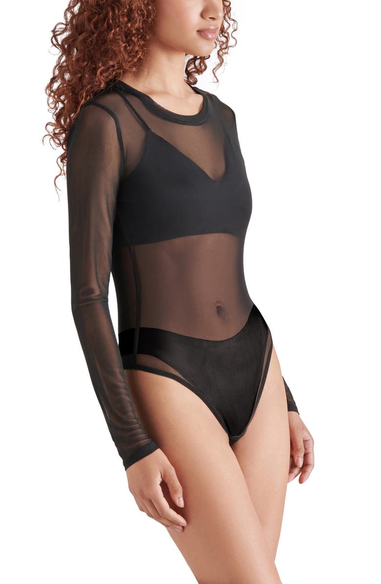 Steve Madden Azure Mesh Bodysuit, Alternate, color, 