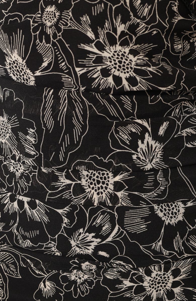 Petal & Pup Zuri Rosette Halter Minidress, Alternate, color, Black Floral