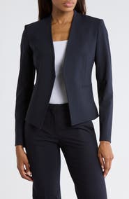 Theory Lanai Open Front Stretch Wool Blazer