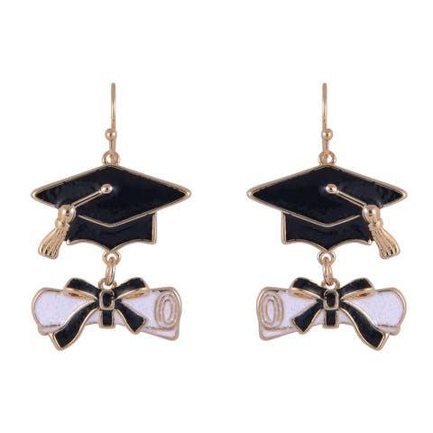 Graduation Cap and Diploma Earrings