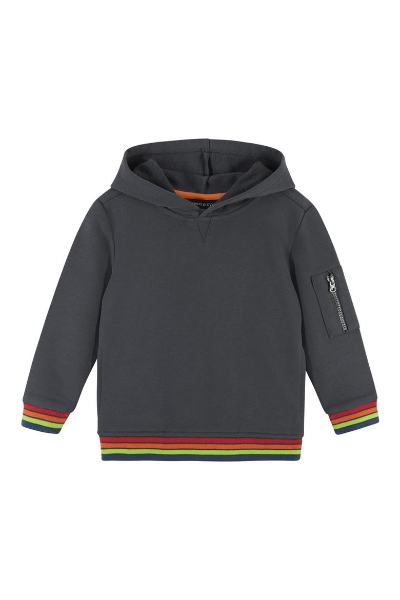 French Terry Hoodie & Joggers Set, Alternate, color, WASHED GREY
