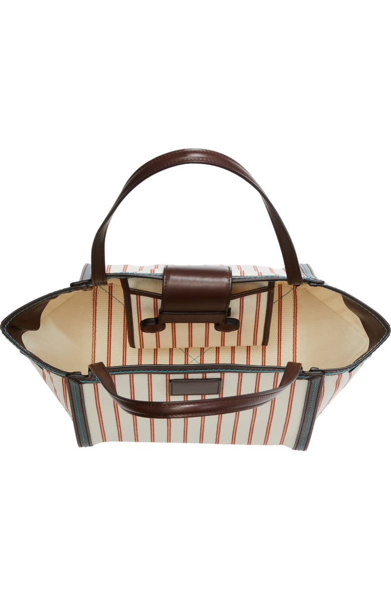 Marni Mini Riviera Stripe Tote, Alternate, color, White Comb