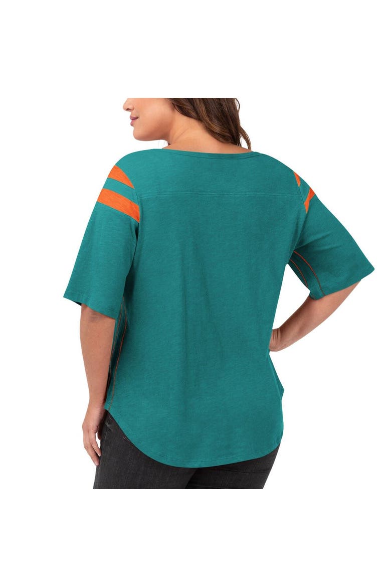 Women's G-III 4Her by Carl Banks Aqua Miami Dolphins Plus Size Linebacker T-Shirt, Alternate, color, Aqua