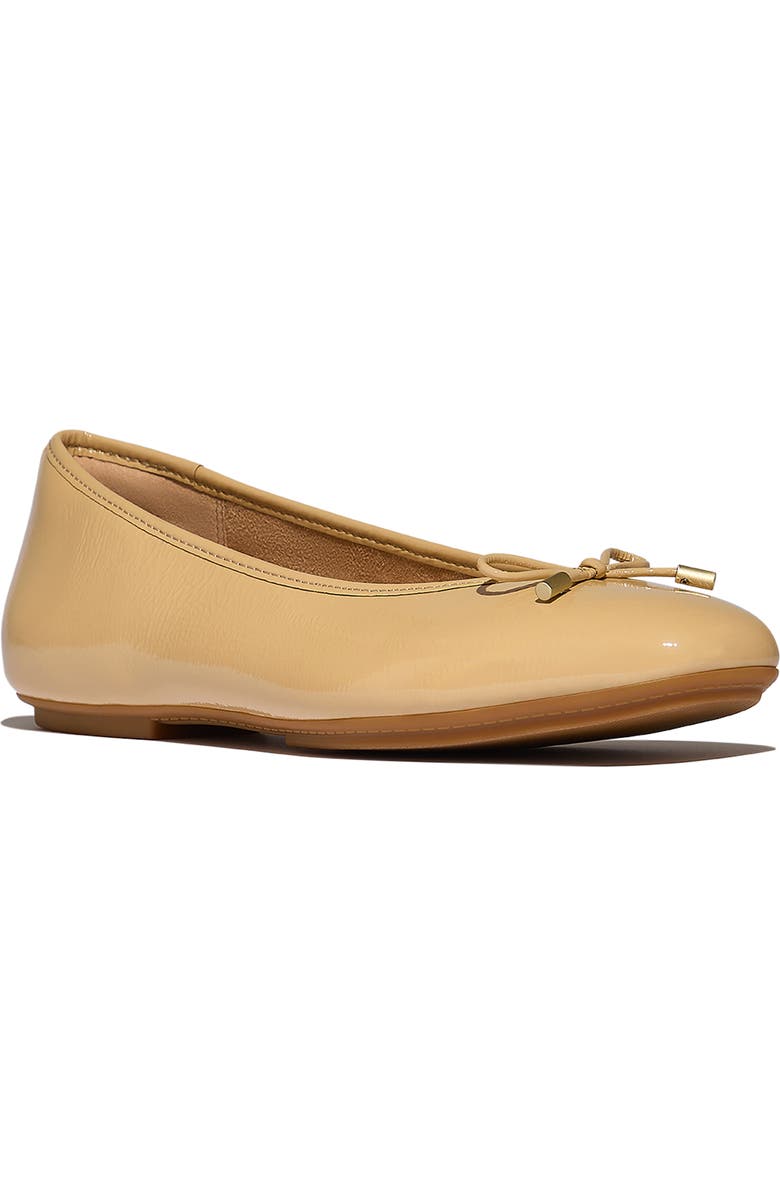 FitFlop Delicato Bow Pat Lea Ballet, Main, color, Cappuccino