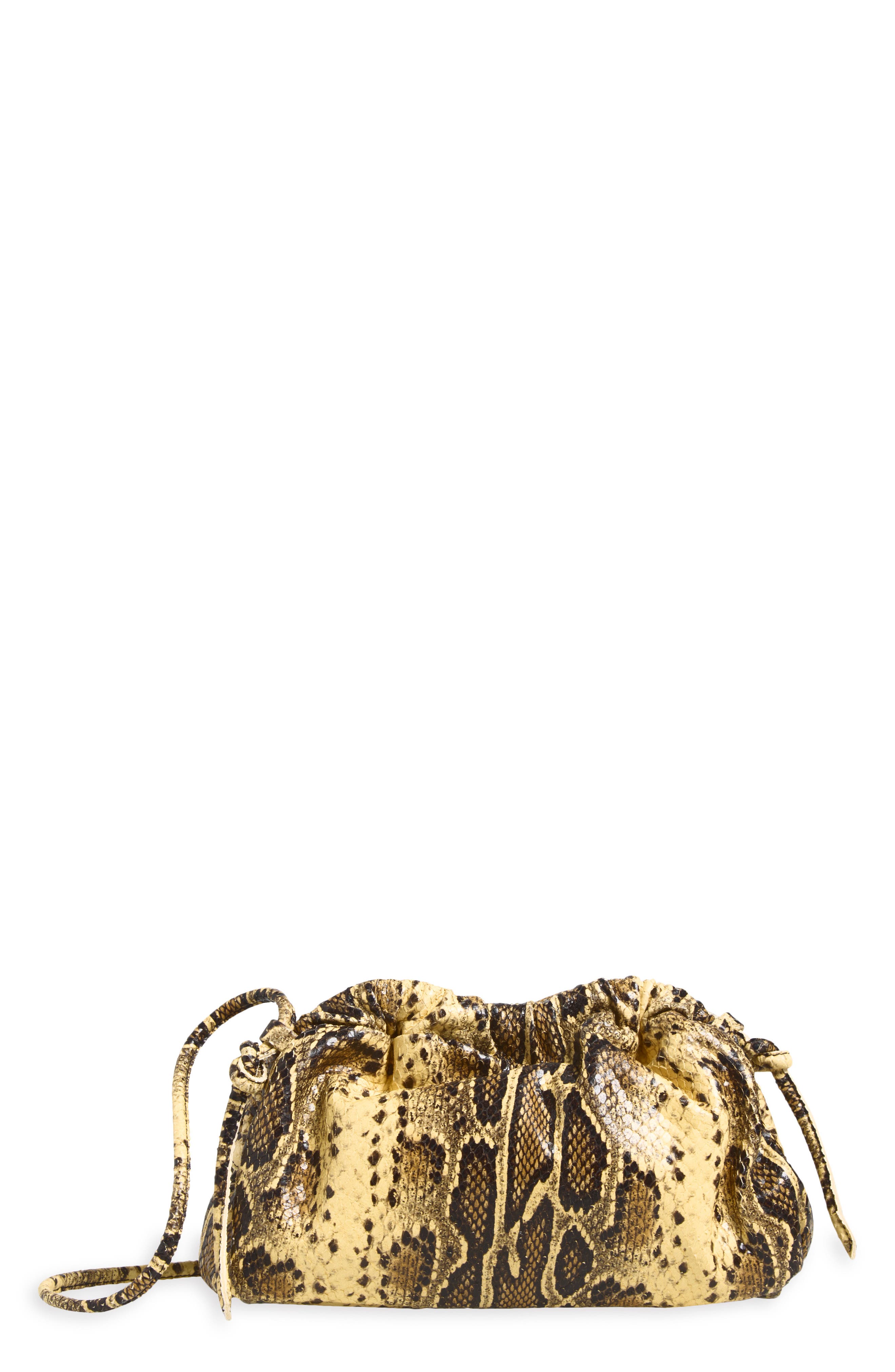 Mini Cloud Leather Clutch, Main, color, GOLDEN ROCCIA