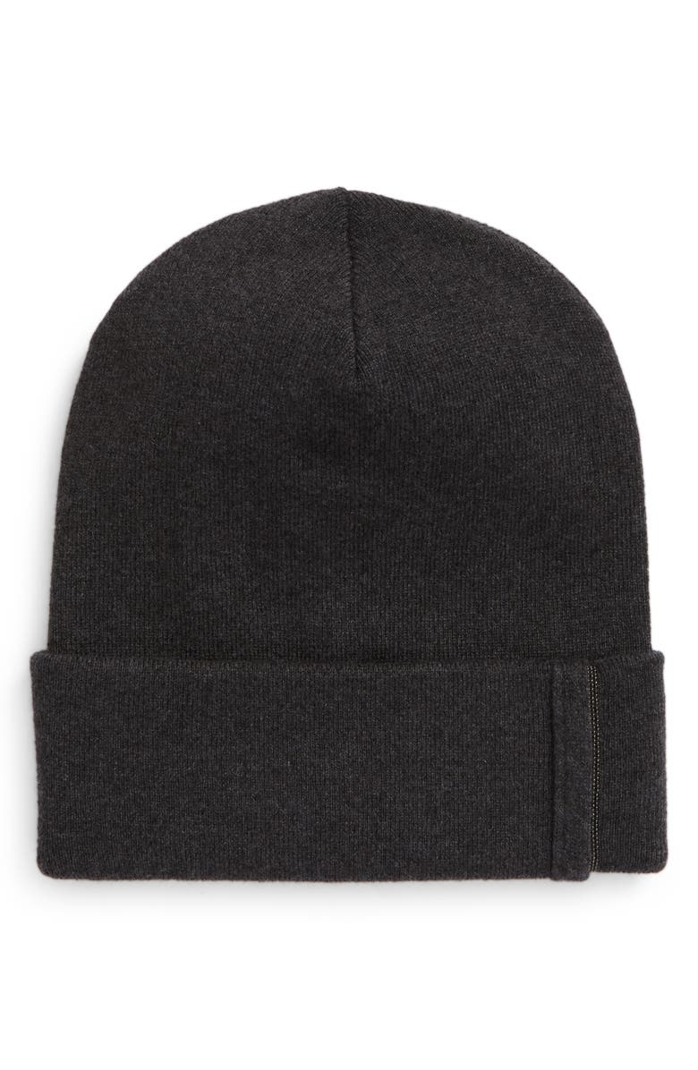 Brunello Cucinelli Monili Trim Cashmere Beanie, Main, color, 