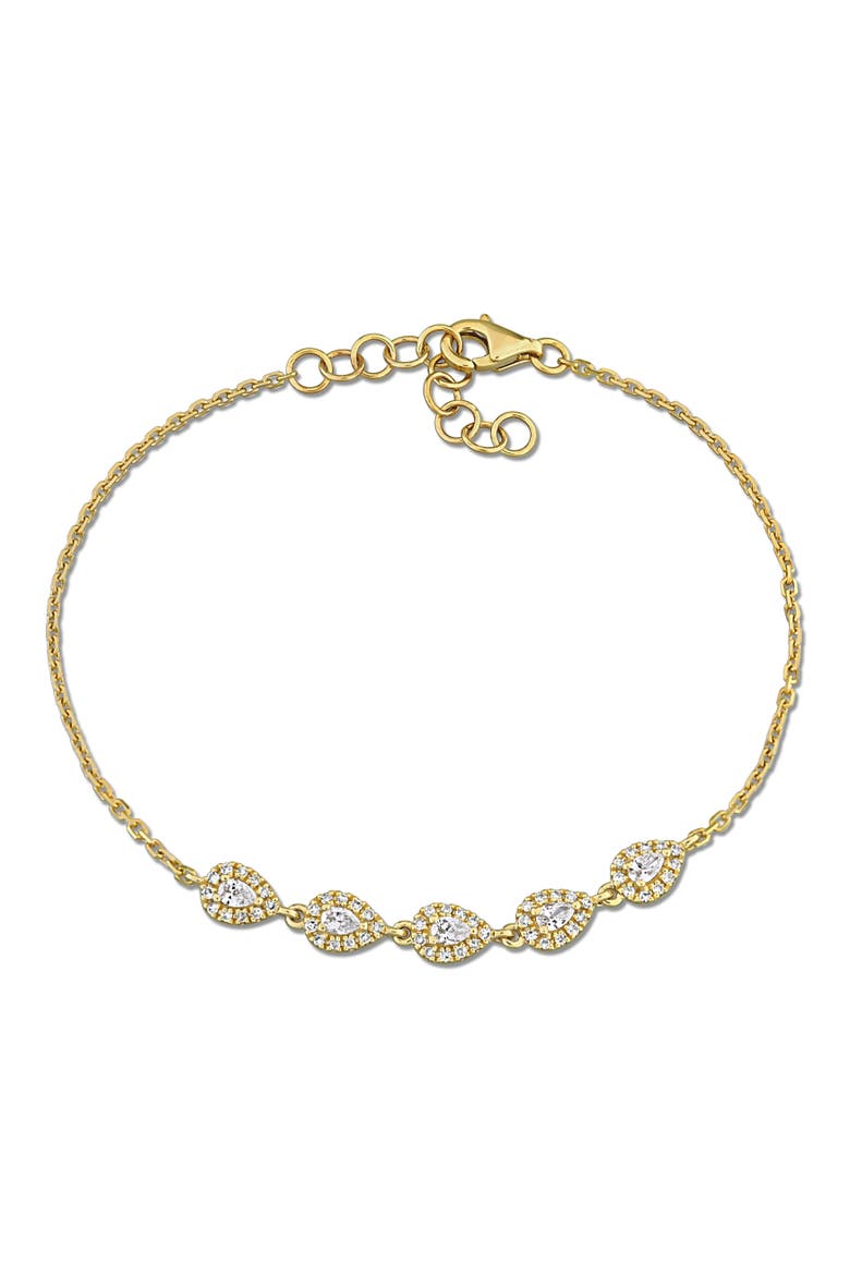 Diamond Teardrop Bracelet 14k Yellow Gold, Main, color, 14k Yellow Gold