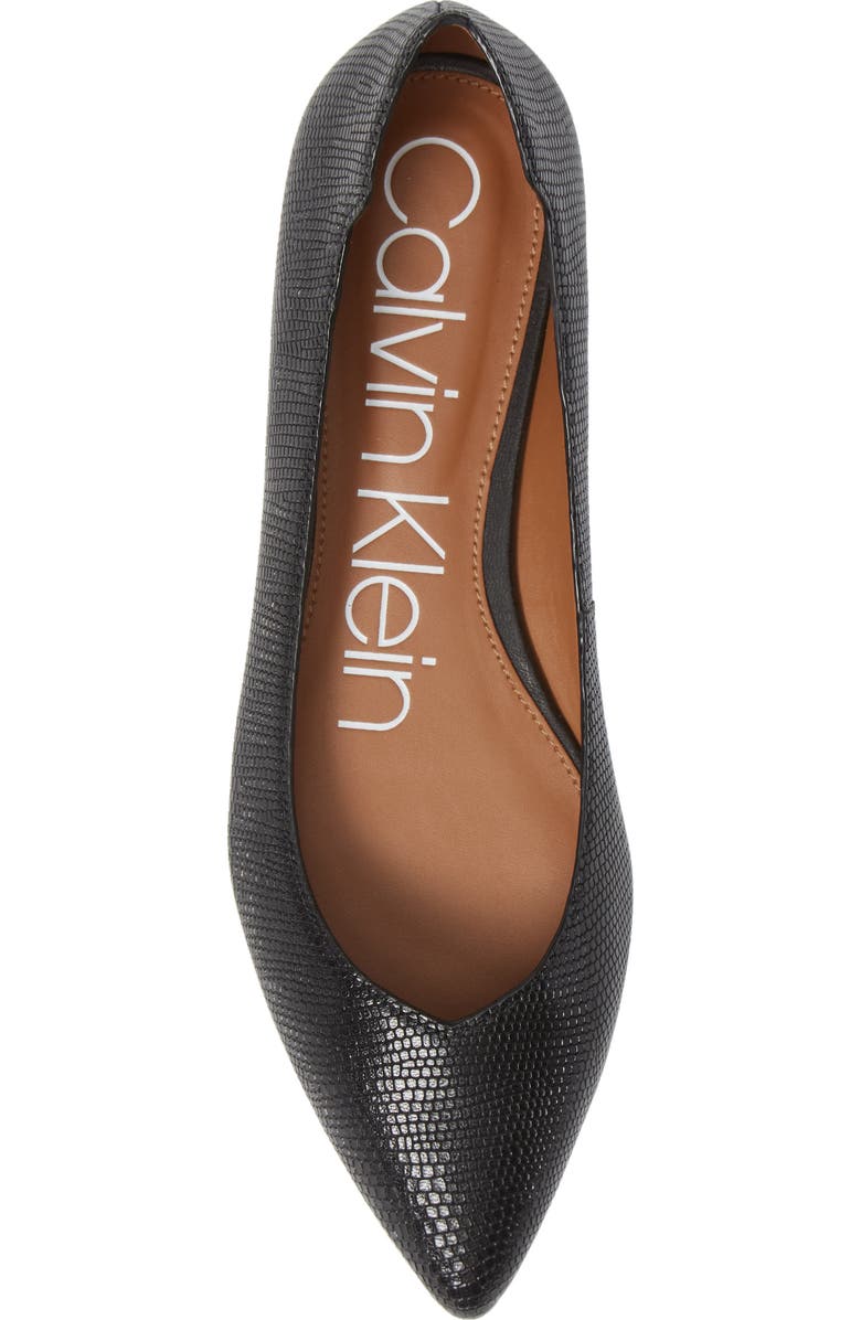 Calvin Klein Giannis Lizard Embossed Ballet Flat, Alternate, color,