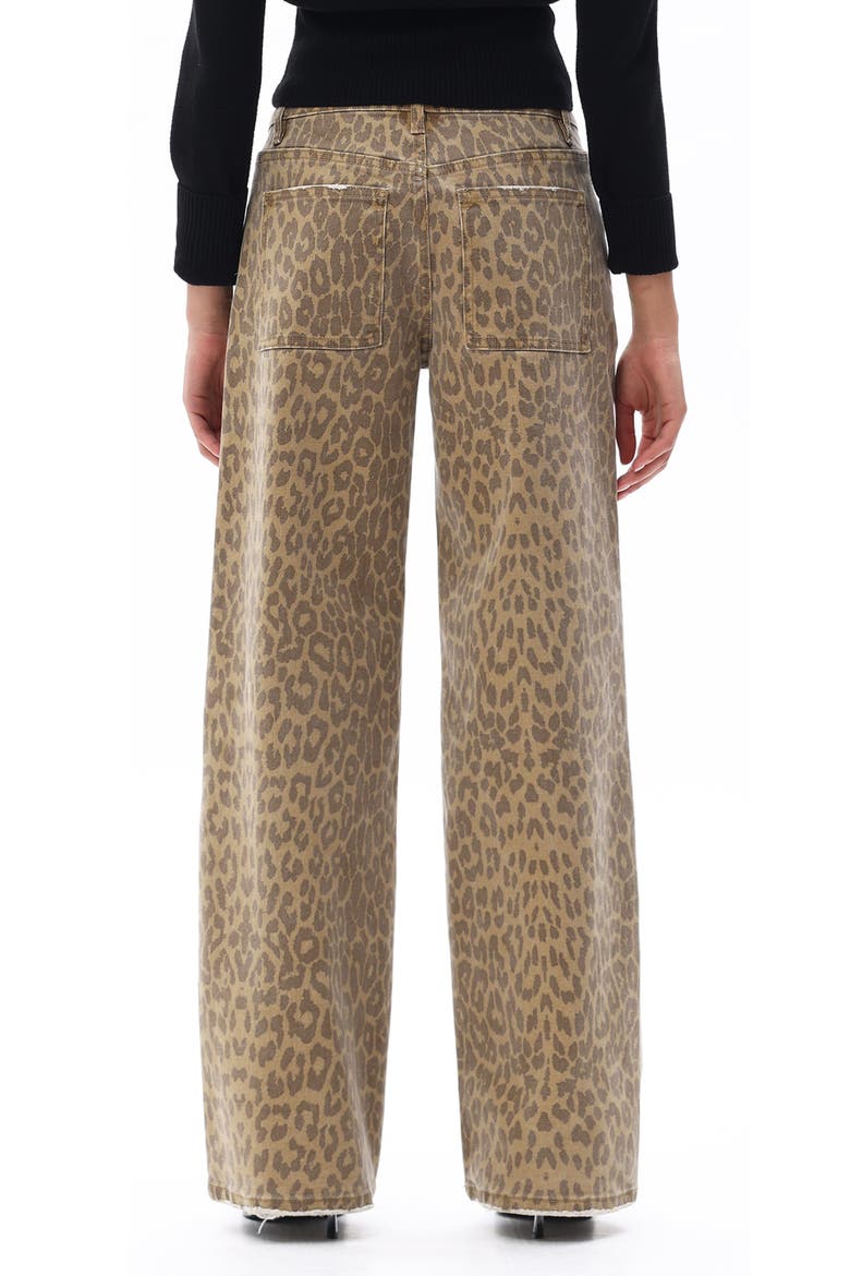 High Waist Wide Leg Jeans, Alternate, color, LEOPARD