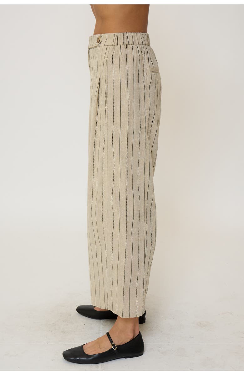 Central Park West Women's Rose Mid Rise Pleated Straight Pants, Alternate, color, Khaki