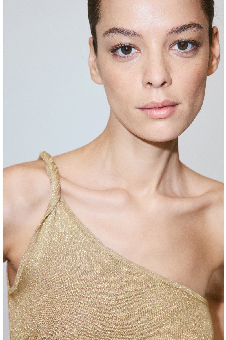 Metallic Asymmetric Knit Top, Alternate, color, GOLD