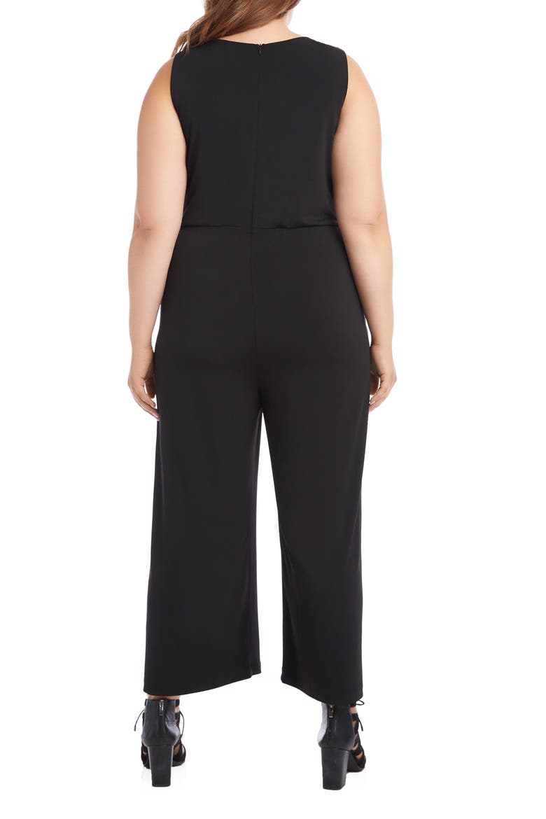 Wrap Front Sleeveless Jumpsuit, Alternate, color, BLACK