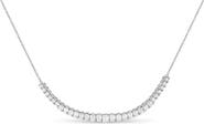 Haus of Brilliance 14K White Gold Lab Grown Diamond 5.0 Cttw Emerald Cut Station Necklace