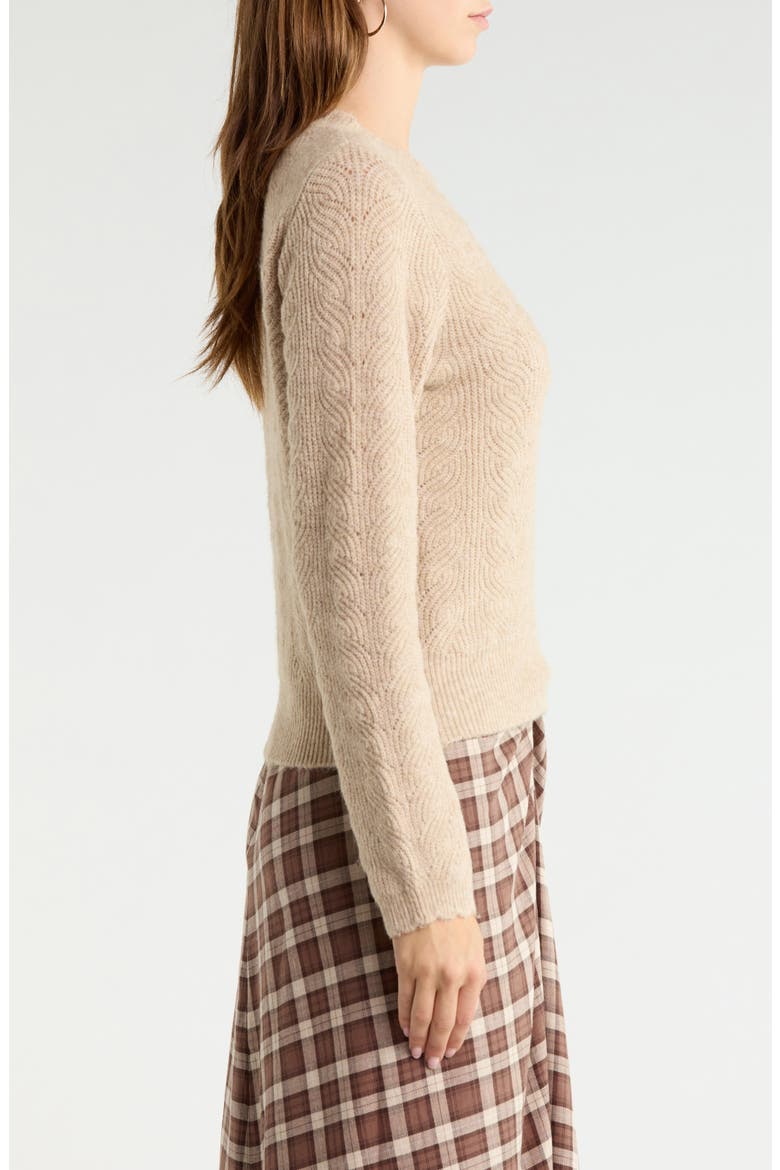 Rumi Pointelle Sweater, Alternate, color, OAT MELANGE