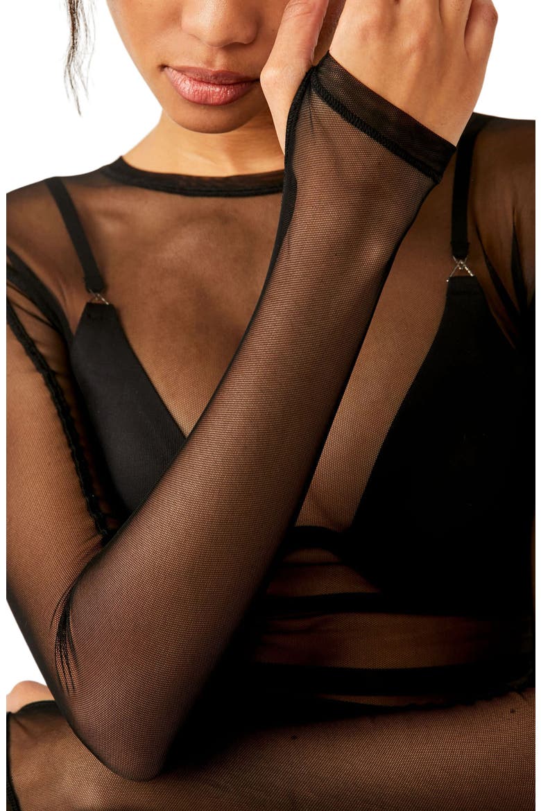 Last Layer Sheer Mesh Top, Alternate, color, BLACK