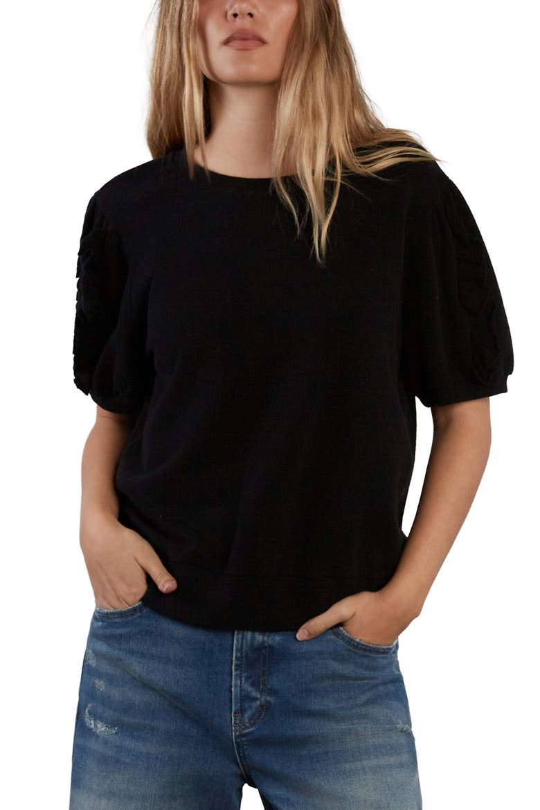 Silver Lining Puff Sleeve Sweatshirt, Alternate, color, BLACK ONYX