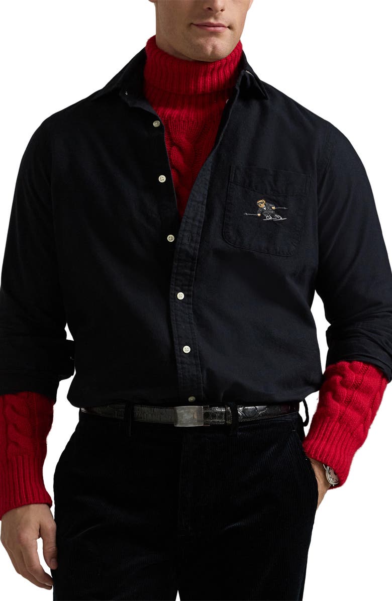 Polo Ralph Lauren Brushed Cotton Oxford Button-Down Shirt, Main, color, 