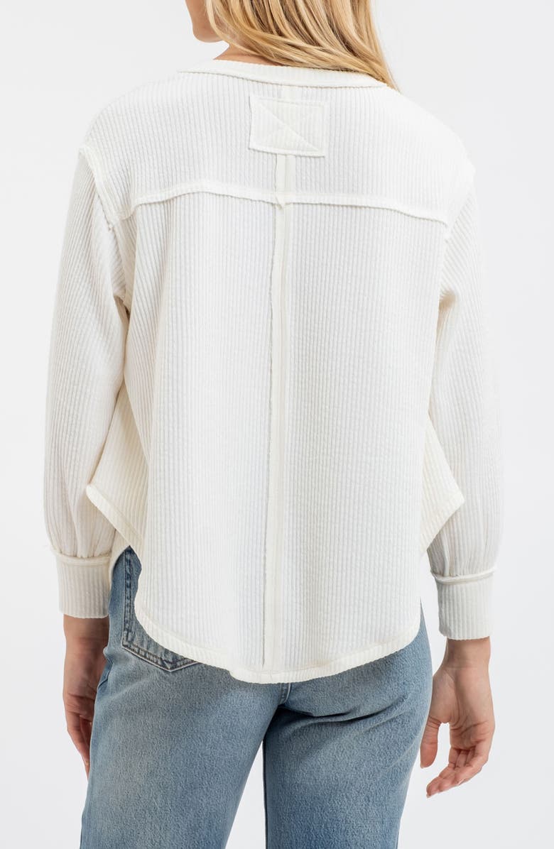 Blu Pepper Rib Knit Long Sleeve Top, Alternate, color,