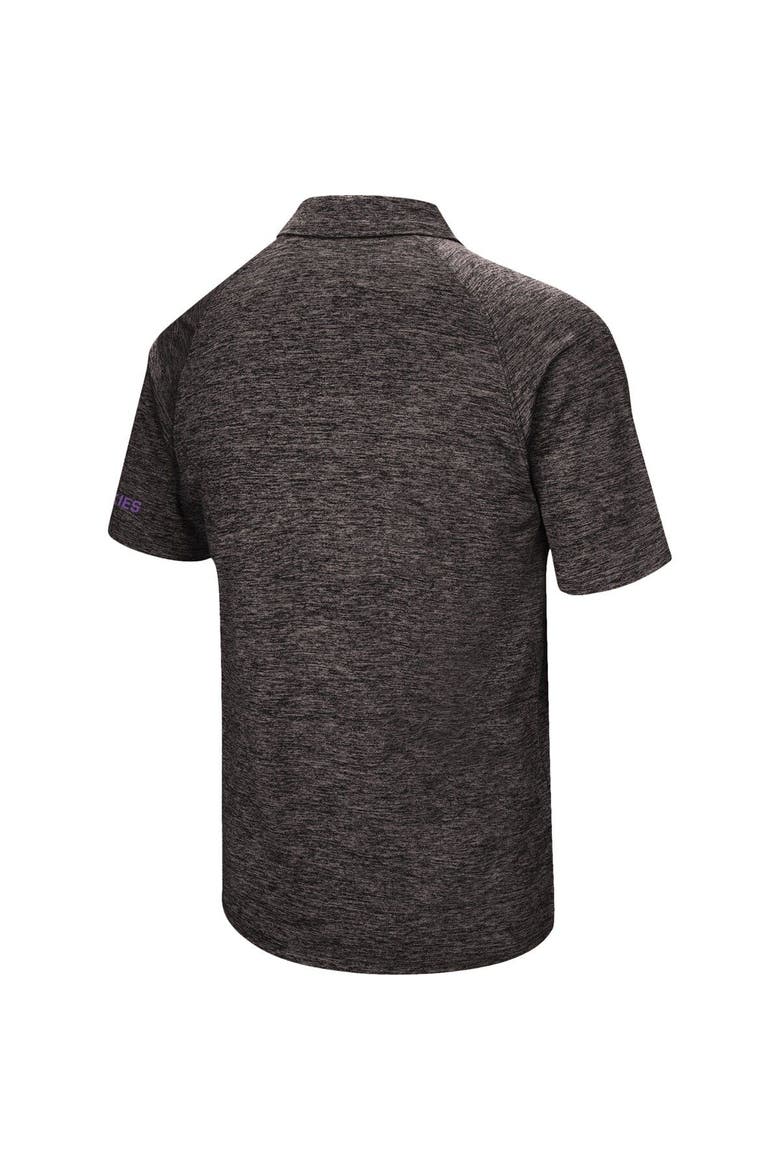 Men's Colosseum Black Washington Huskies Down Swing Polo, Alternate, color, Heather Black