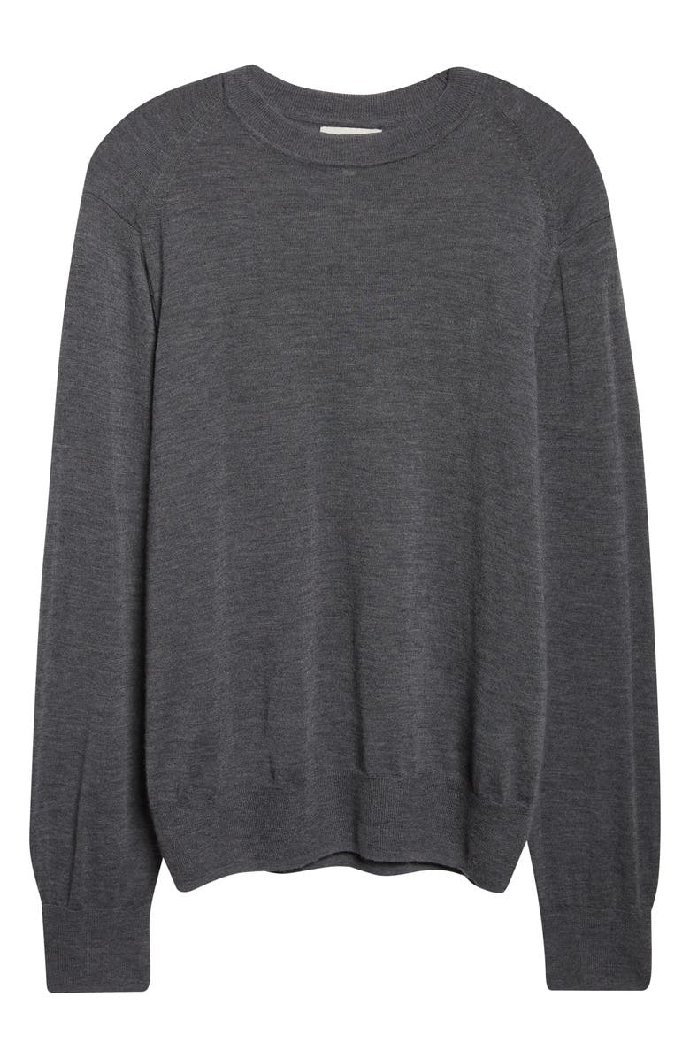 LOULOU DE SAISON Ditto Fine Knit Cashmere Crewneck Sweater, Alternate, color, Anthracite Melange