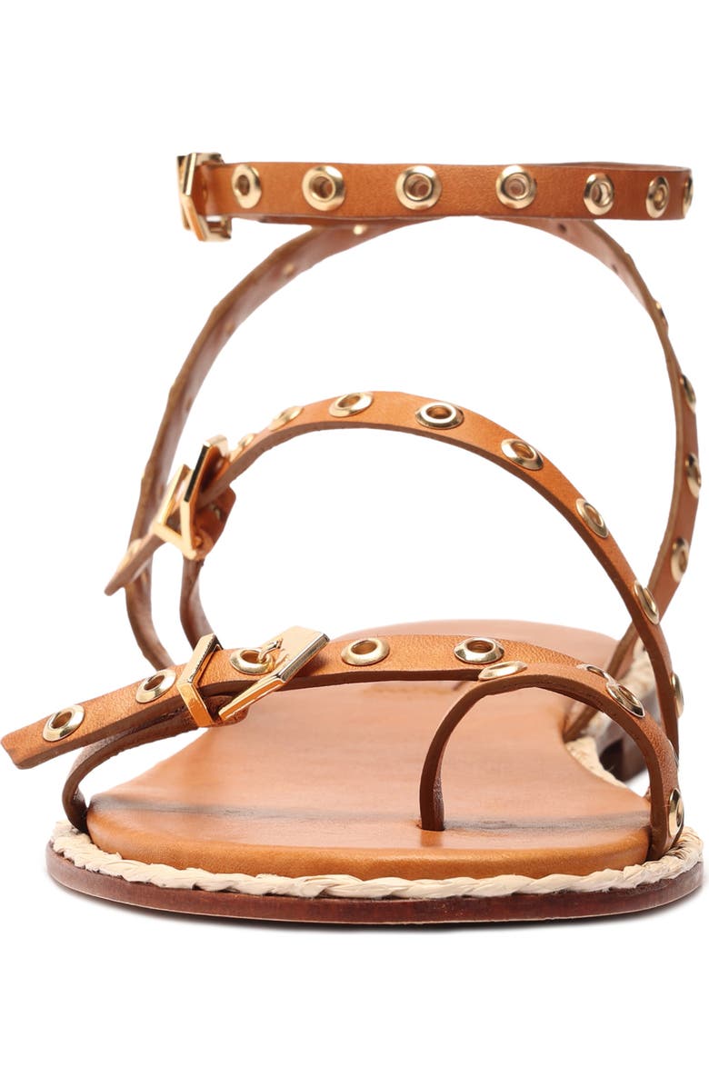 Schutz Annete Ankle Strap Snakeskin Embossed Sandal, Alternate, color, Cuoio Brown