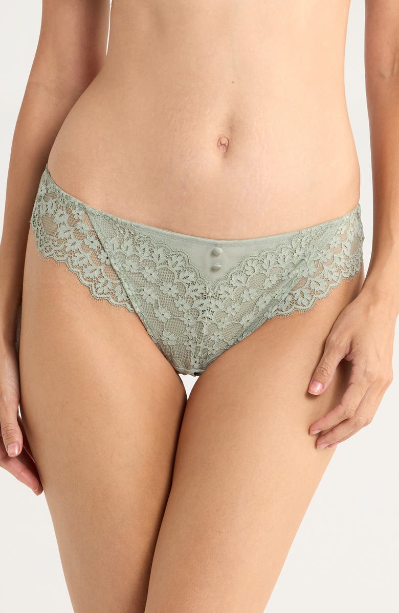 Hunkemöller Daisy Brazilian Panties, Main, color, Iceberg Green