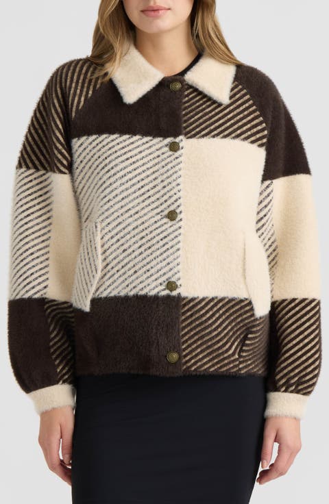 Eyelash Cropped Bomber Coatigan