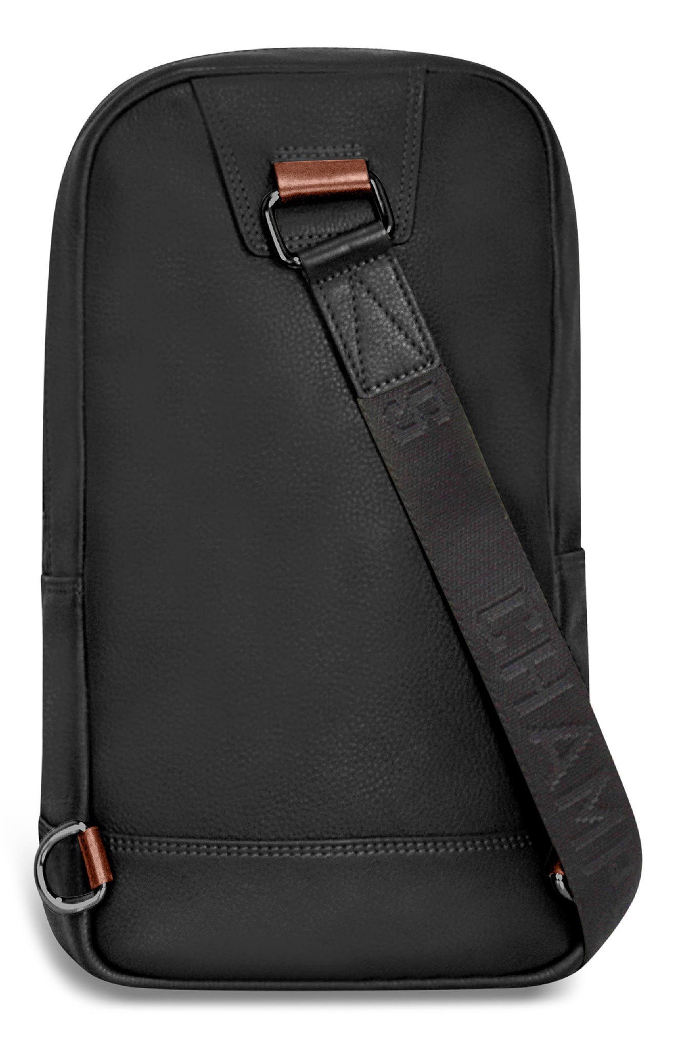 CHAMPS Onyx Leather Sling Bag, Alternate, color, Black