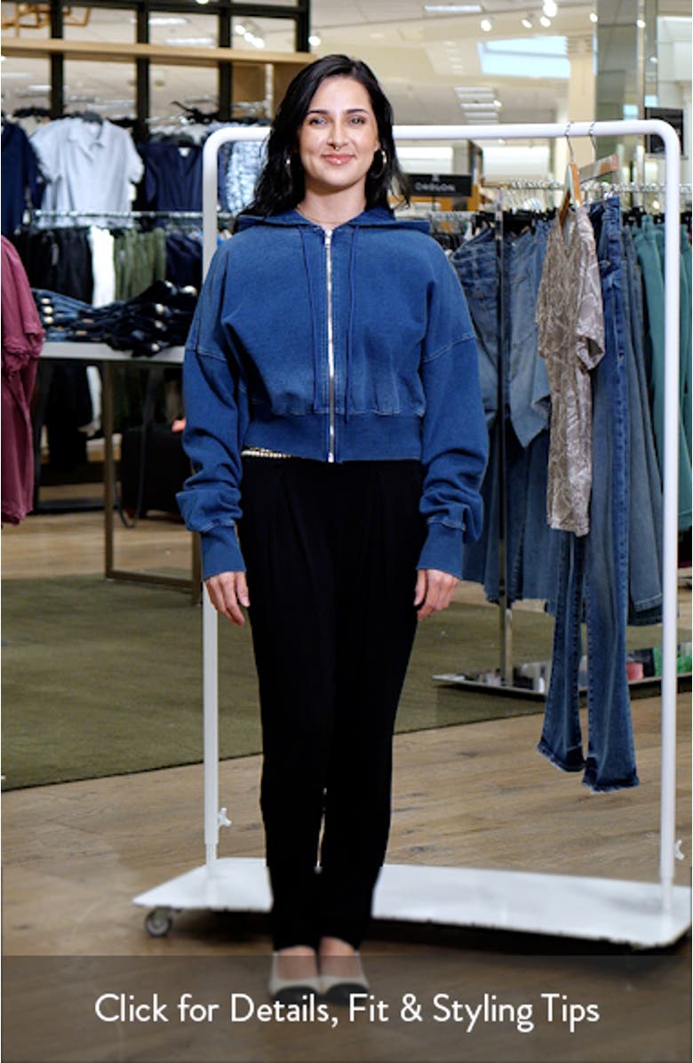 Jeanius Crop French Terry Zip Hoodie, sales video thumbnail