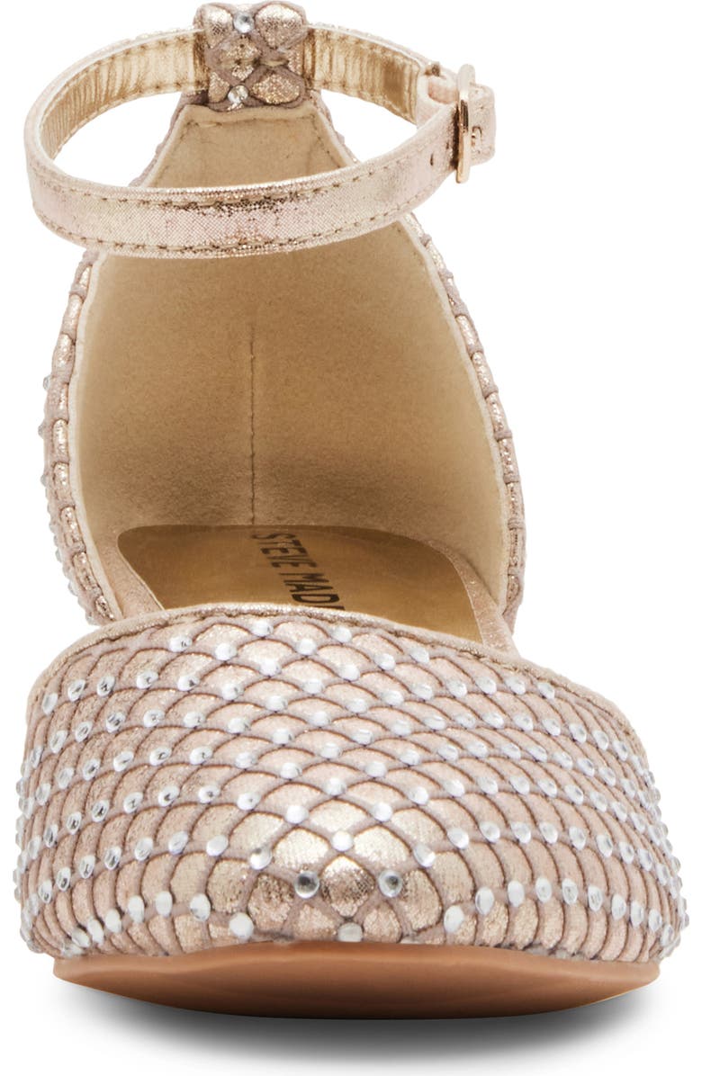Steve Madden Prettyy Ankle Strap Block Heel Pump, Alternate, color, Gold Mesh
