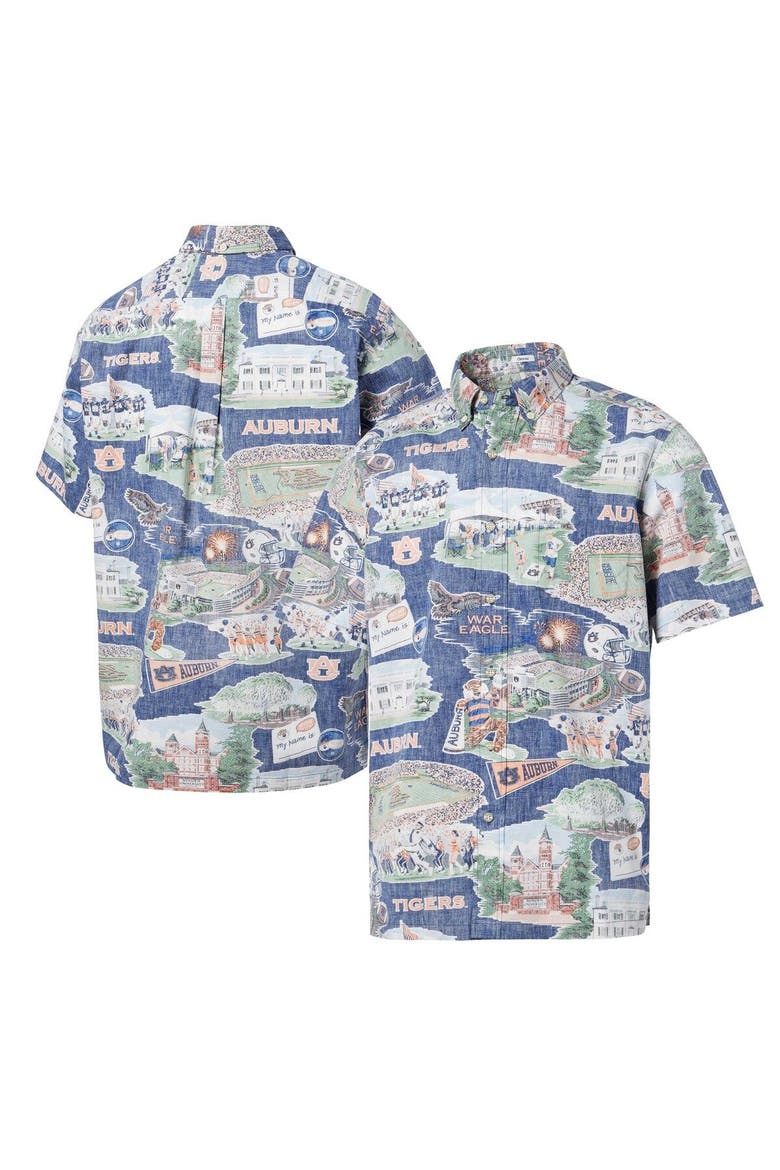 Men's Reyn Spooner  Navy Auburn Tigers Scenic Button-Down Shirt, Main, color, Navy