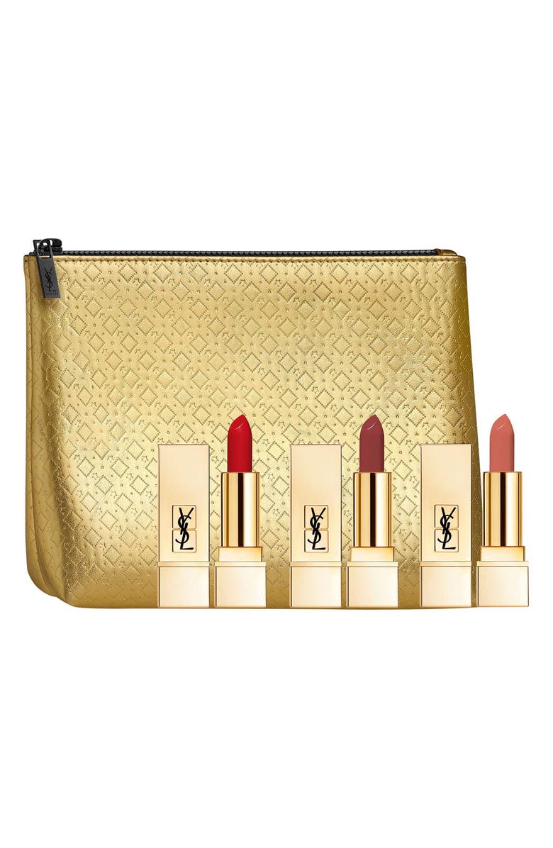 Yves Saint Laurent Mini Rouge Pur Couture Satin Lipstick Trio USD $62 Value, Alternate, color, 