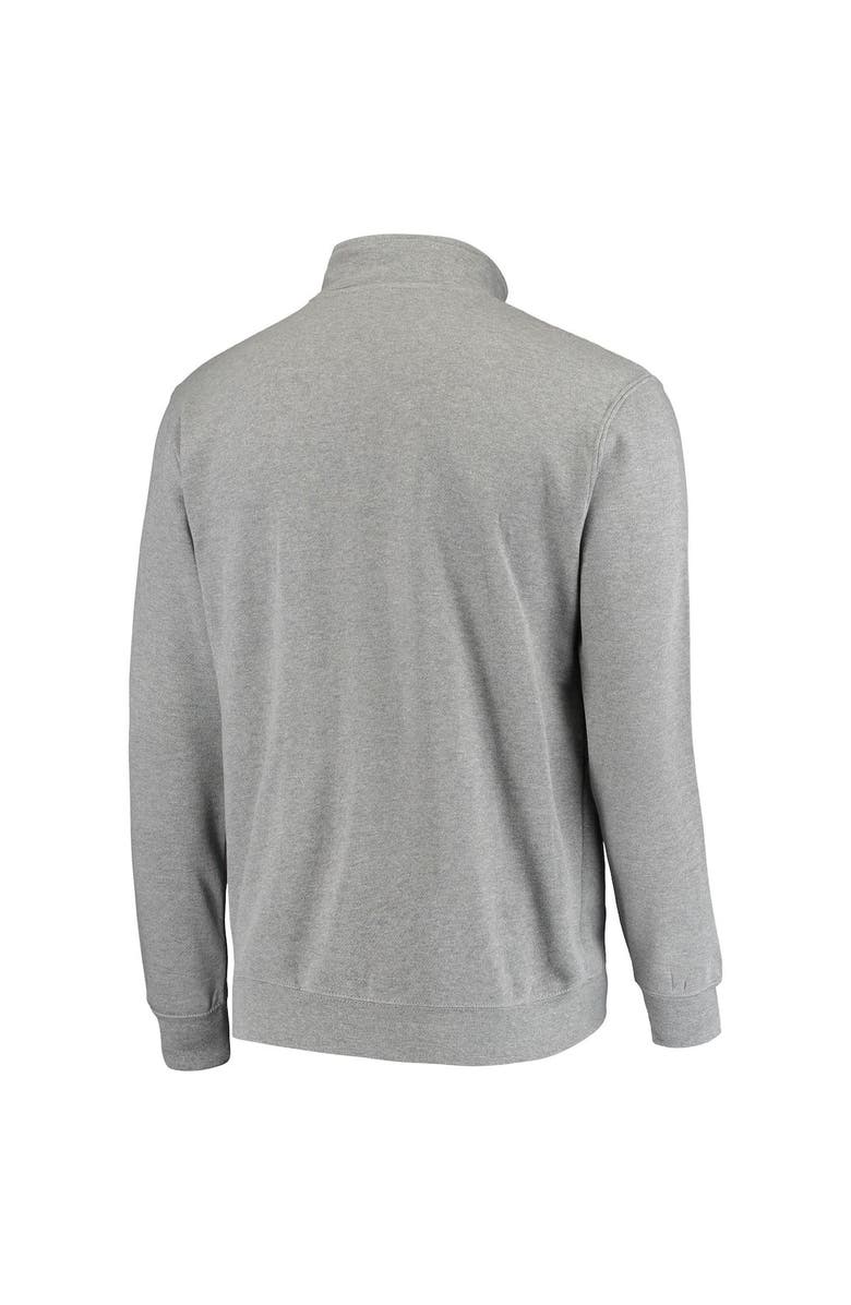 COLOSSEUM Men's Colosseum Heathered Gray Navy Midshipmen Tortugas Logo Quarter-Zip Jacket, Alternate, color,