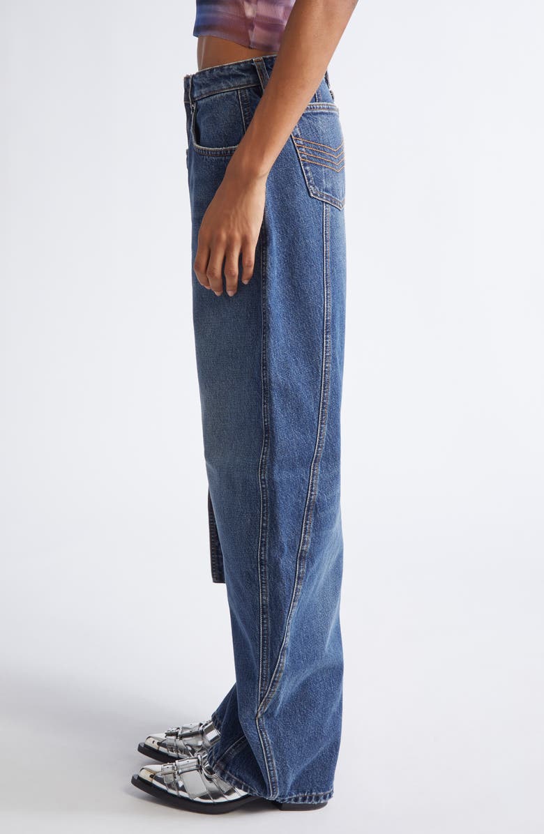 Jean Paul Gaultier Strap Detail Wide Leg Jeans, Alternate, color, Vintage Blue