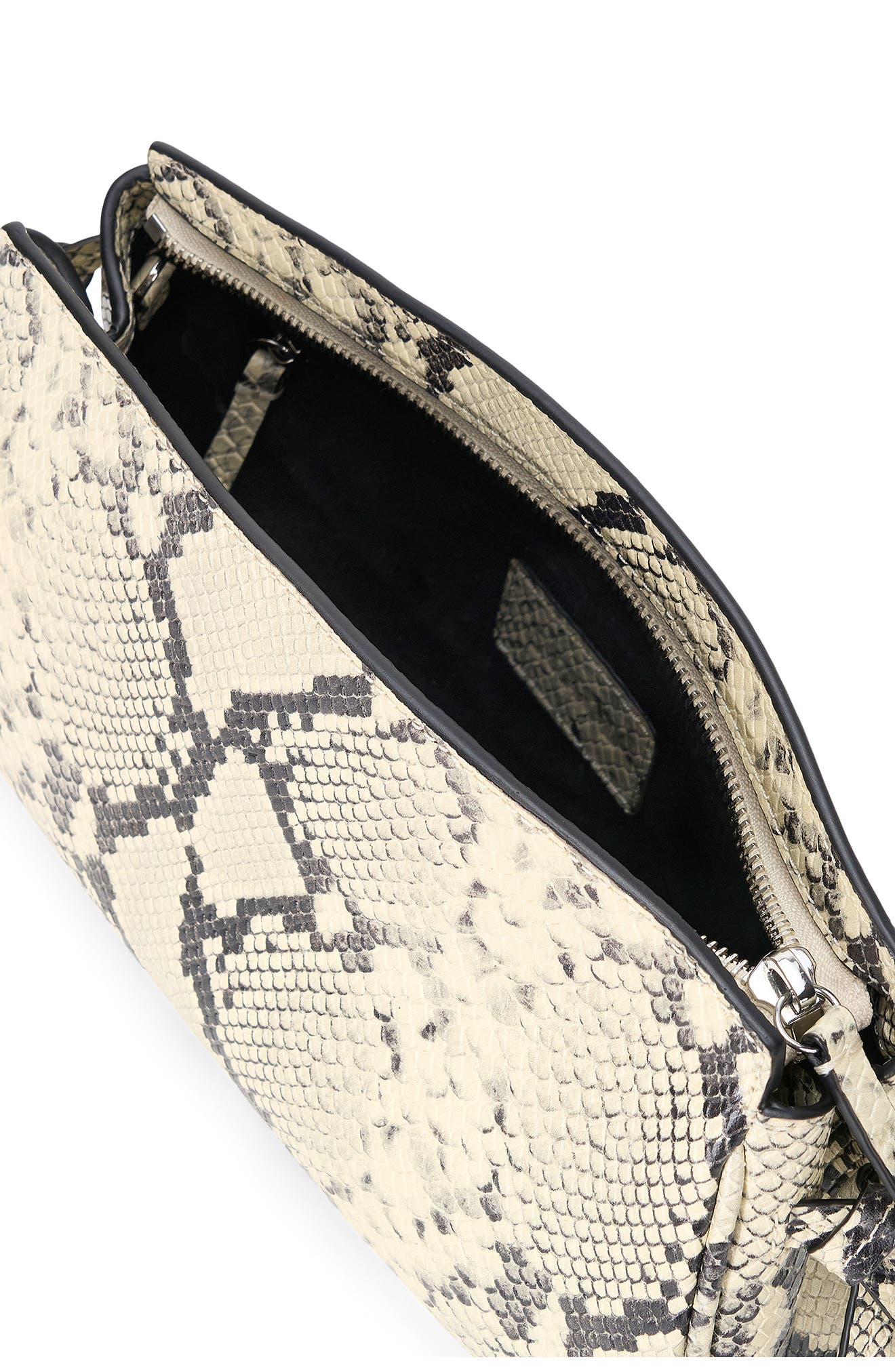 Maude Convertible Leather Clutch, Alternate, color, WHITE SNAKE