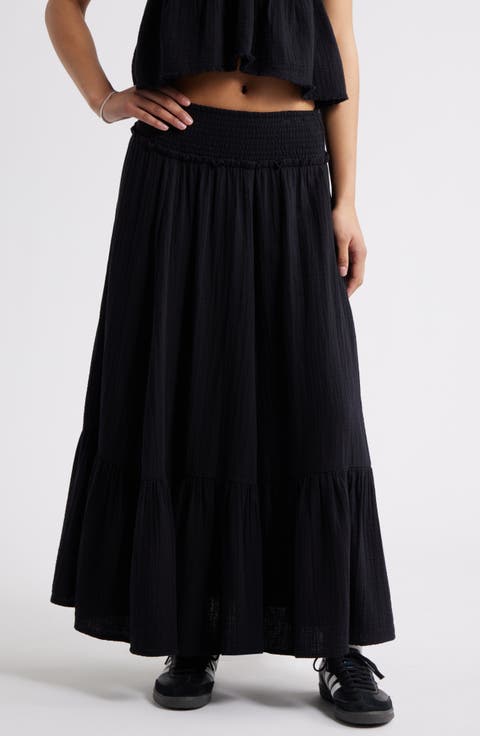 ◆2000Archives◆ ARCHIVES APPLIQUE MAXI SKIRT BLACK 2A24FWSK ARCHIVES APPLIQUE MAXI SKIRT (BLACK) - 2000 Archives