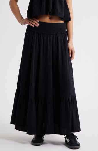 BP. Cotton Gauze Tiered Maxi Skirt