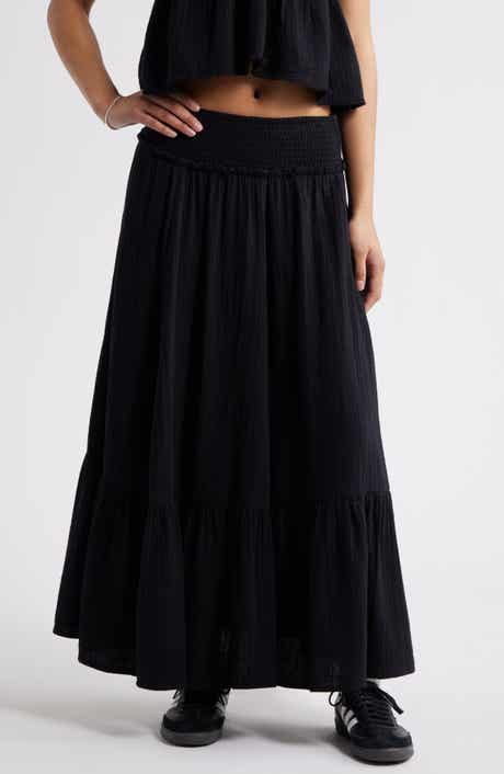 BP. Cotton Gauze Tiered Maxi Skirt